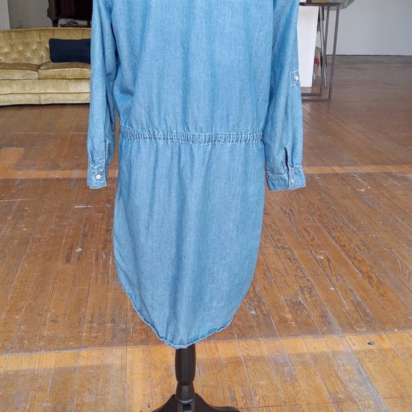 SOLD Medium Blue long sleeve Chambray:denim dress - Picture 6 of 6
